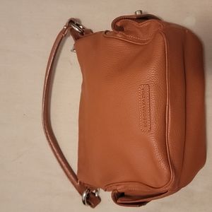 Brown leather BGBGMaxAzria purse.